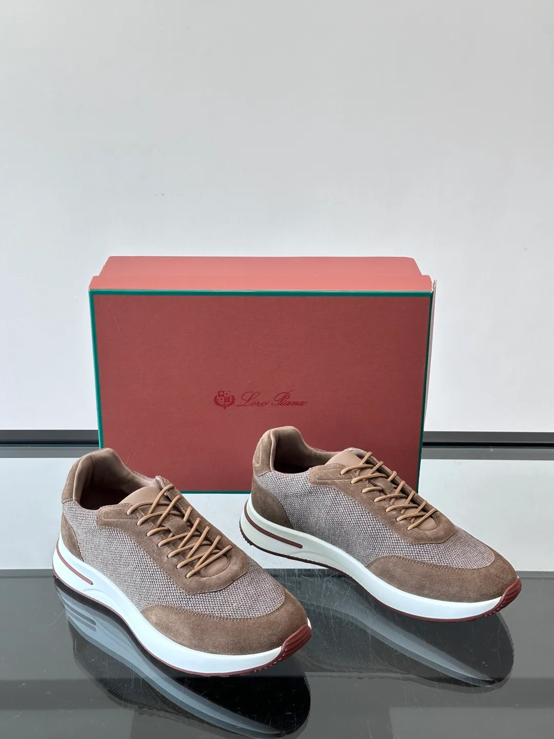 Men's men's shoes 💰p580 "Loro men's shoes 💰pian＊" Week End Walk series sports shoes, using exclusive raw materials, mesh upper + suede stitching, breathable and comfortable, rubber soles with strong grip, suitable for commuting and casual outings. Low-key high-end gray tone, versatile suit or casual wear, size: 39-44 (customized at 38.45.46)